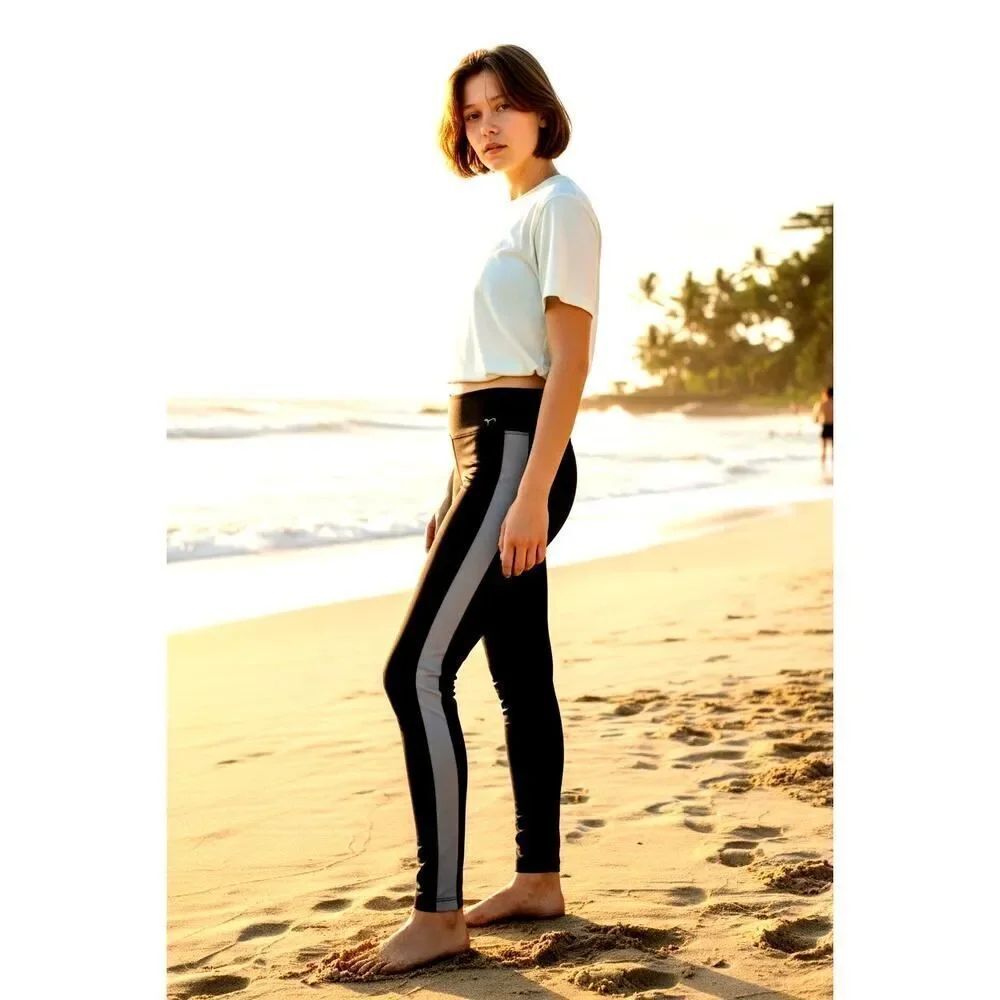 Victoria's Secret PINK Womens Black/Blue Stretchy Leggings - Size: XS